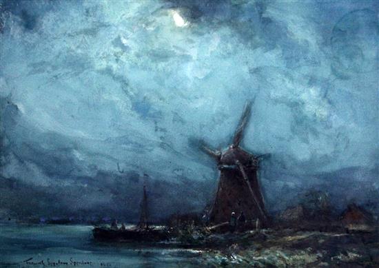 Frank Spenlove Spenlove (1868-1933) Nocturne - a Dutch study, 14.5 x 20.5in.